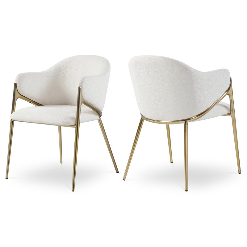 Chaise Nial, Tissu crème bouclé
