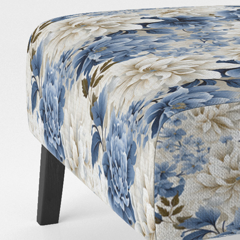Rustic Victorian Brocade Victorian Pattern - Upholstered Floral Accent Chair Cottage Side Chair
