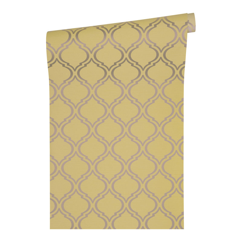 Saroyan 10.05m x 70cm Matte Wallpaper Roll, Yellow