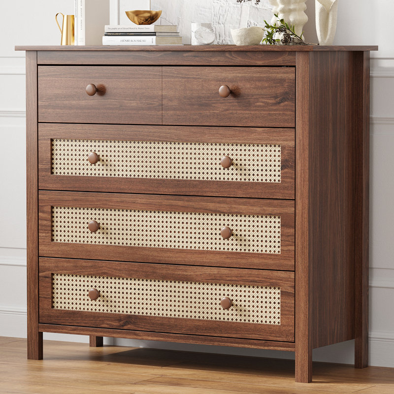 4 Drawer Dresser 39.4'' W, Walnut