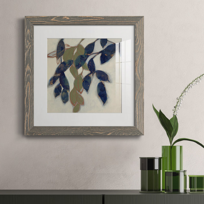 «I Entwined Leaves I-Premium», reproduction encadrée - prête à être accrochée, H 31,5 po x l 31,5 po x P 1,5 po, Encadré gris