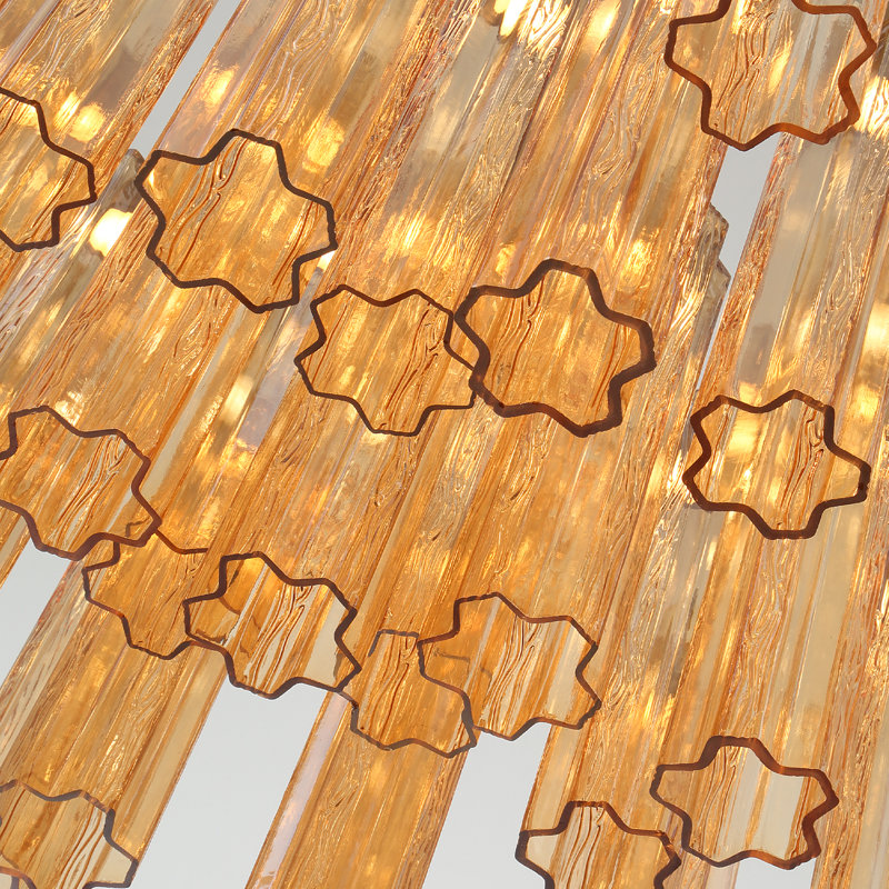 Luminaire suspendu à DEL 36 po Marguerite, 196.5" H x 36" W x 36" D, Ambre, Laiton vieilli