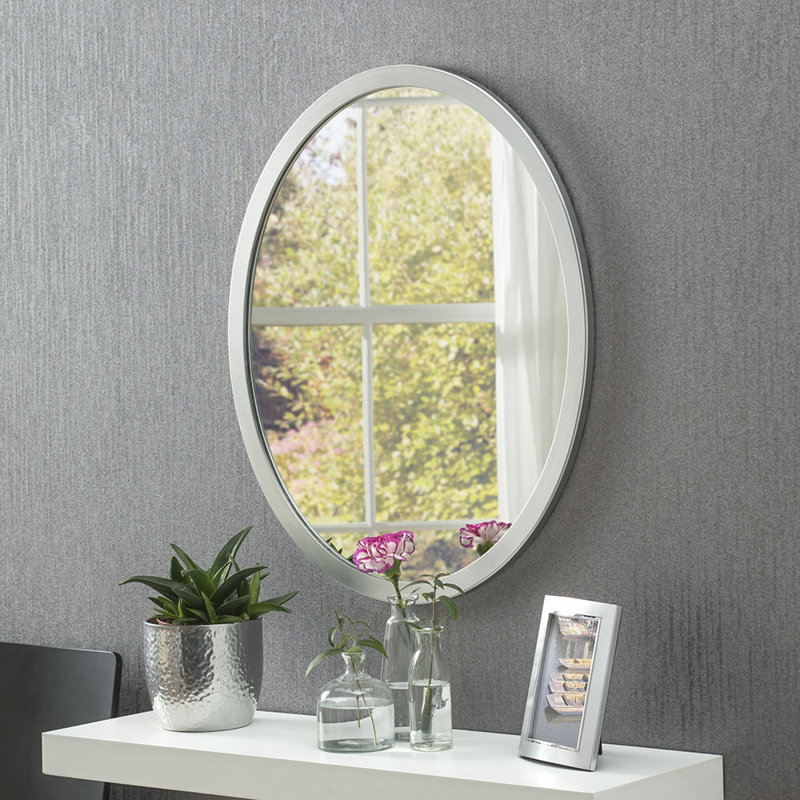 Maureen Wood Flat Wall Mirror, 64.6cm H x 54.5cm W, Black