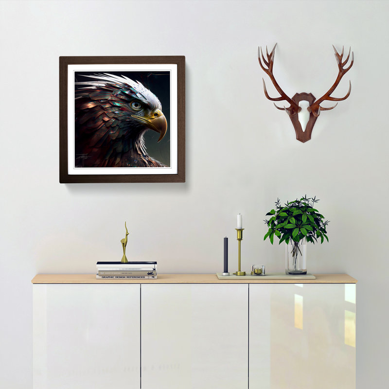 Single Picture Frame Print on Wood, Walnut