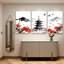 Pagode japonaise et fleur de cerisier, reproduction d'art sur toile, ensemble de 3 encres traditionnelles-796964370