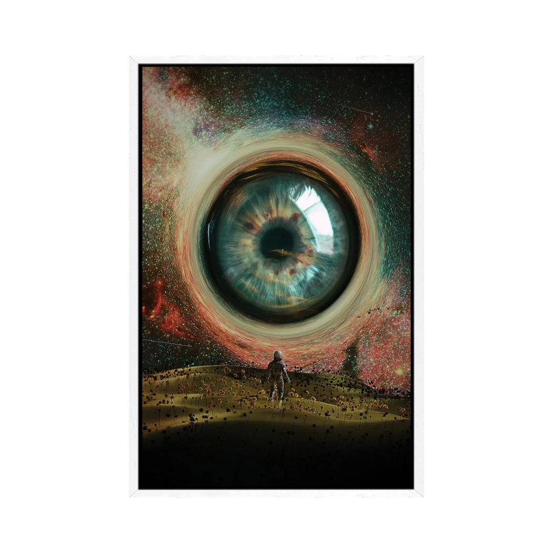 E Y E 1 Piece Wall Art on Canvas, 66.04cm H x 45.72cm W x 3.81cm D, White Framed