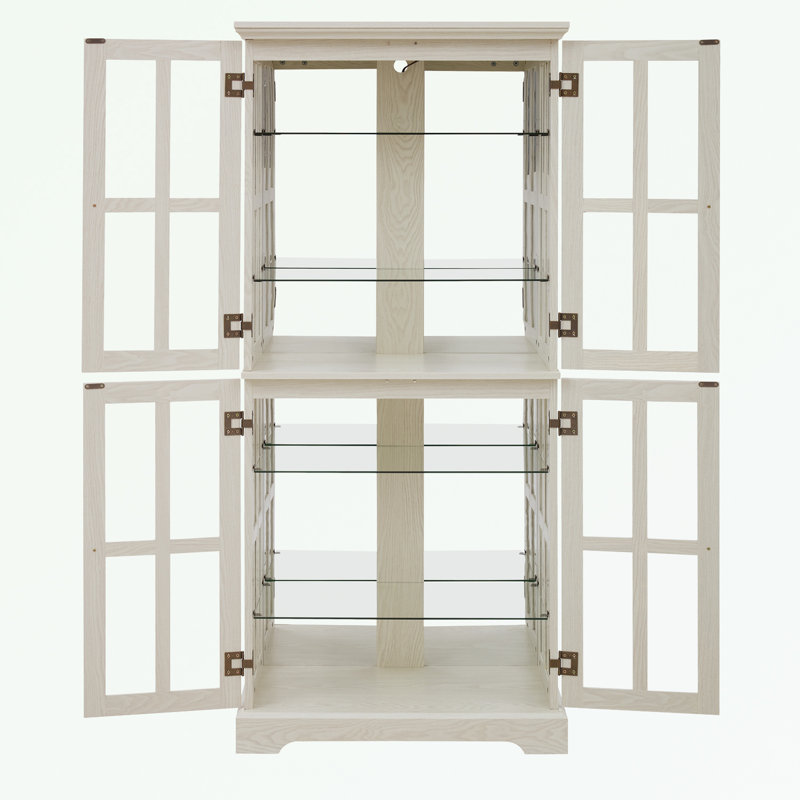 68.7"H LED Curio Display Cabinet, White