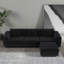 Lit modulaire de 118 pouces convertible pour trois personnes avec repose-pieds, velours velours côtelé, mousse à haute densité, soutien inspiré, confort, sans assemblage, pour plusieurs pièces