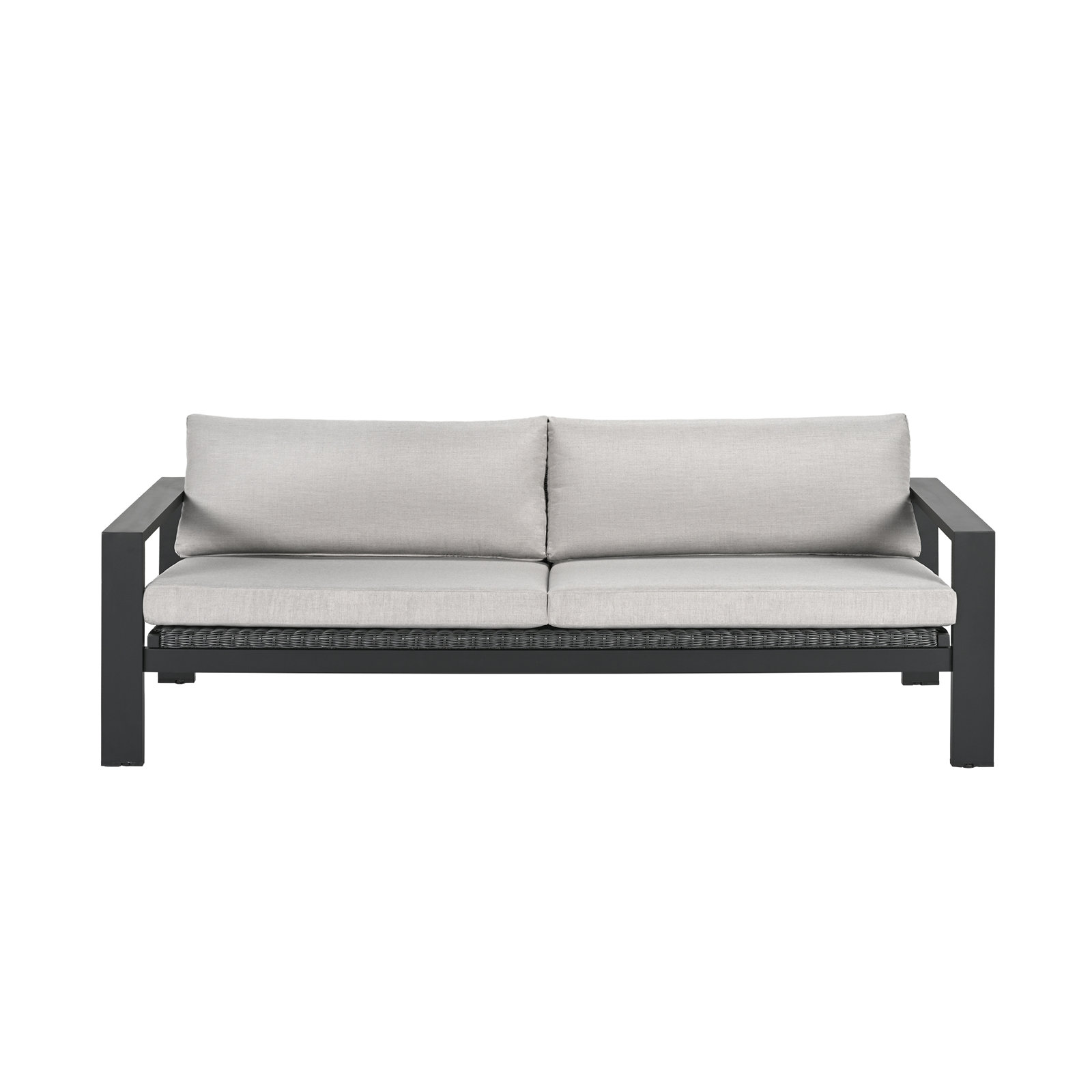 Caputo 84" Aluminum Patio Sofa with Light Gray Cushions