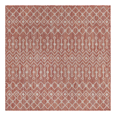 Tapis rouge rouille intérieur / extérieur Julieta