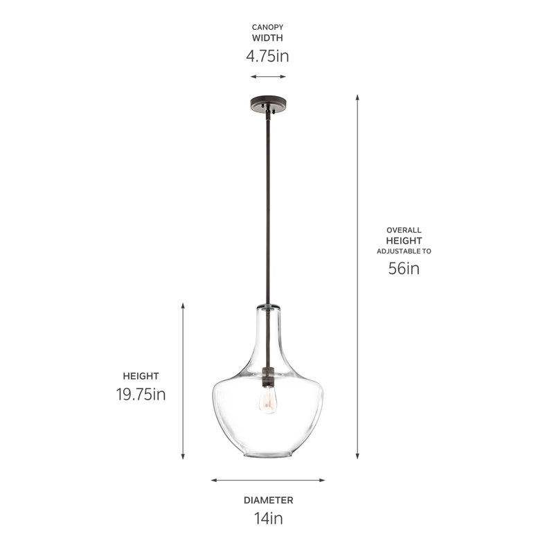Moten 1 - Light Single Pendant, Clear Glass, 20" H x 13.75" W x 13.75" D, Old Bronze