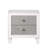 Gray And White Night Stand With Felt-Lined Drawer Interiors Interior Stability
