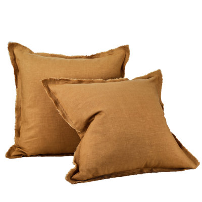 Taie décorative 100% lin français à la main 26 x 26 pouces 2 pièces