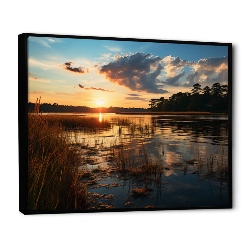 Paysage côtier du Delaware III sur toile, H 30 po x l 40 po x P 1,5 po, Cadre flottant noir