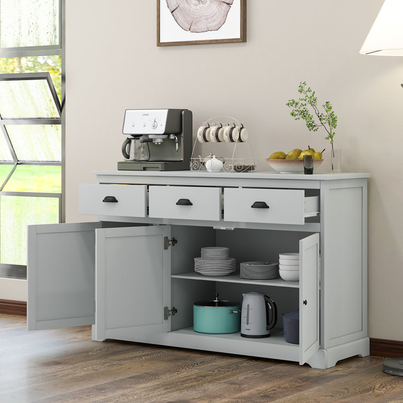 Buffet 3 tiroirs 53,5 po Anamarija, gris