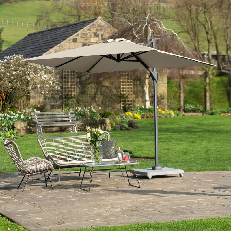 Aarne 300cm X 200cm Rectangular Cantilever Parasol, Champagne