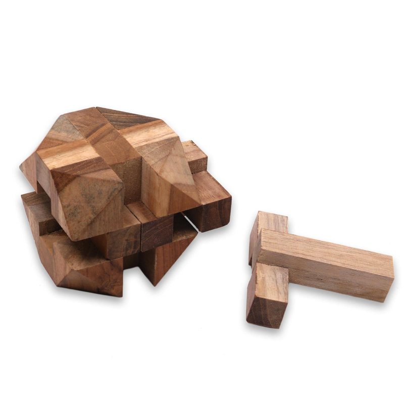 Jeu de casse-tête en bois de teck