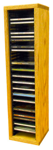 Support de rangement multimédia Karalynne, H 26,88 po x l 6,75 po x P 6,75 po, Chêne miel