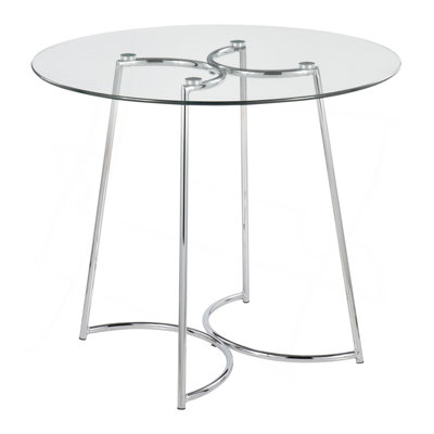 Cece Contemporary Dinette Table with Clear Glass Top by LumiSource