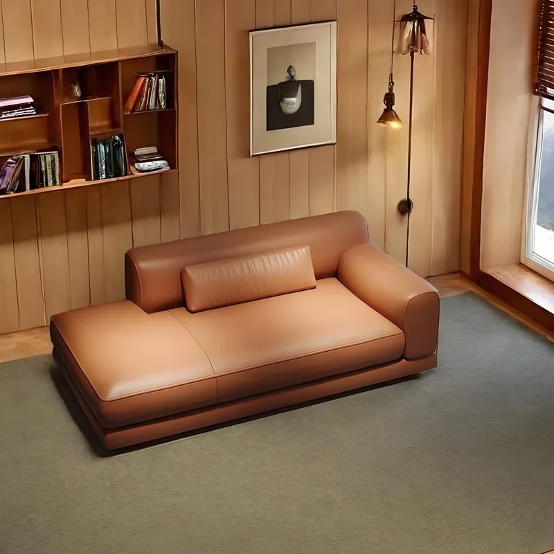 Chaise longue moderne, confortable et simple, Orange, Orienté à droite