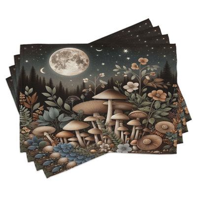 Polyester Sepia And Grey Teal Rectangle Placemat