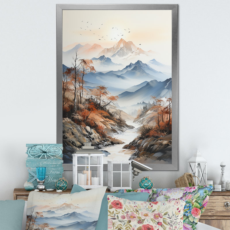 Morning Fog Mountain Wonder I, Silver Picture Framed, 32" H x 24" W