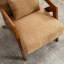 Fauteuil d'appoint rembourré en bois massif de chenille de style Mid-Century avec coussin supplémentaire Juriana-571463572