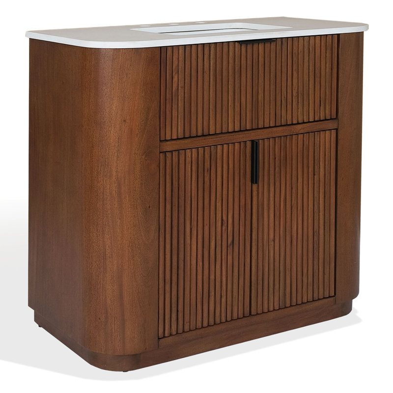 Meuble-lavabo cannelé Stesha, L 36 po