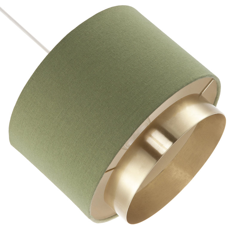 20cm H Fabric Drum Lamp Shade ( No Direct Attachment Method ) in Green