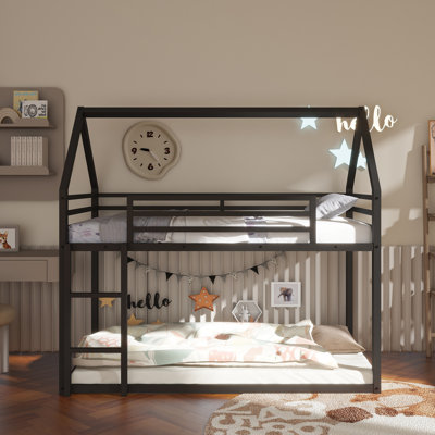 Lit superposé simple au-dessus de simple avec échelle intégrée
