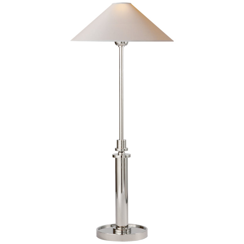 J. Randall Powers Hargett Buffet Lamp, Polished Nickel, Fabric
