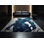 Tapis bleu moelleux moelleux et moelleux à motif géométrique de mercenaires Fairwinds