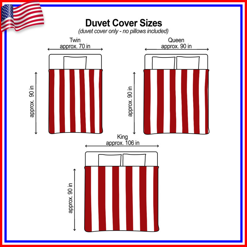 Red White Stripes Duvet Covers, Grand lit