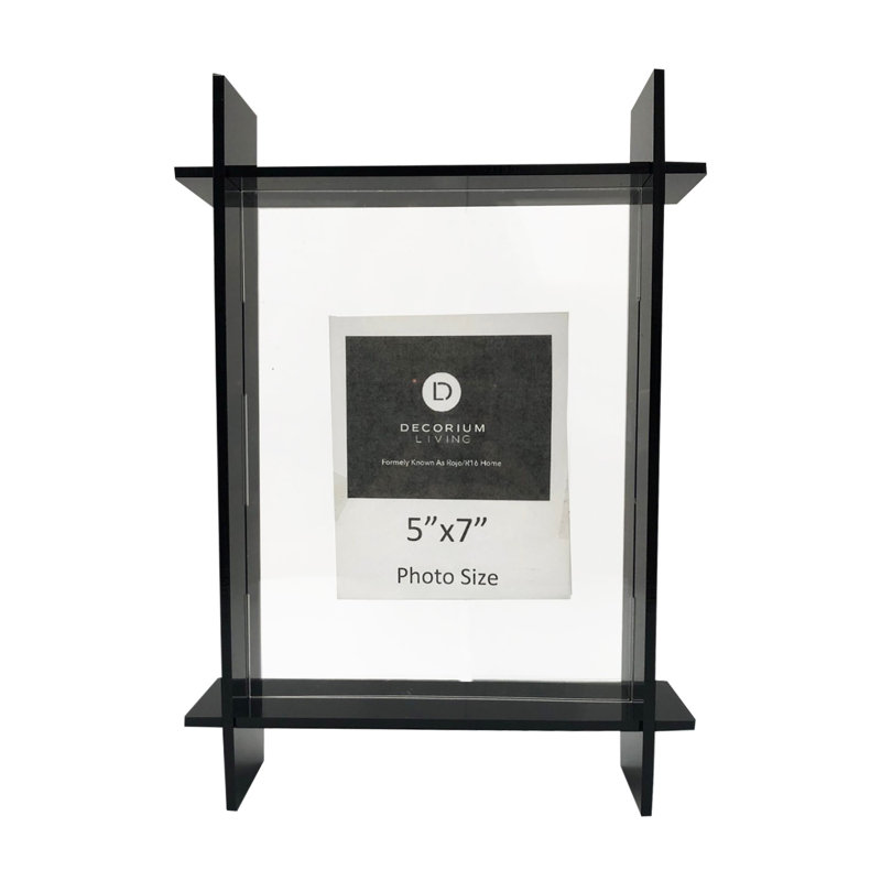 Cadre flottant en plastique néon, Noir, 5 po x 7 po