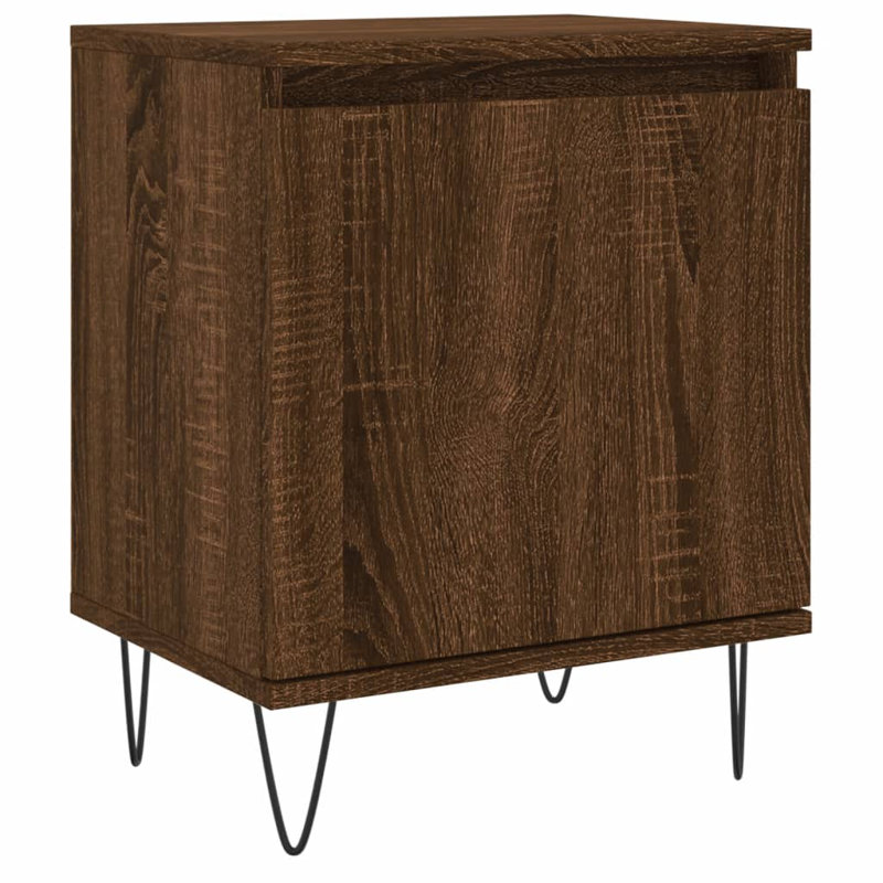 These bedside cabinets with an elegant design make a timeless addition to your interior decor., Brown Oak, Individual