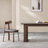 Gray + Nut-brown Rectangular Sintered Stone + Solid Wood Dining Table-2065431489