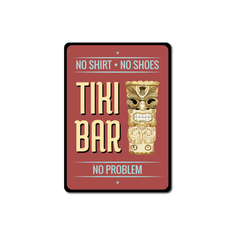Plaque Tiki, H 18 po x l 12 po x P 0,06 po