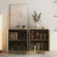 Buffet en bois moderne avec rangement, grand buffet cannelé avec tablettes réglables, crédence, console d'appoint