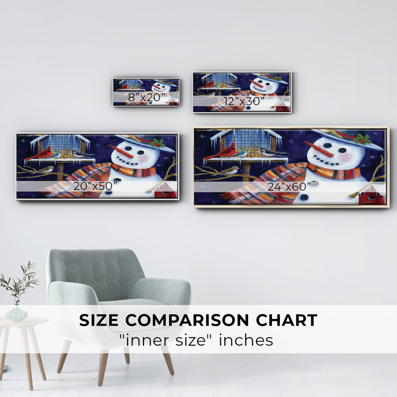 Snow Friends - Toile encadrée, H 8 po x l 20 po