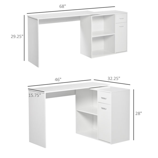 Latitude Run® Gunfried L-shaped Executive Desk & Reviews 