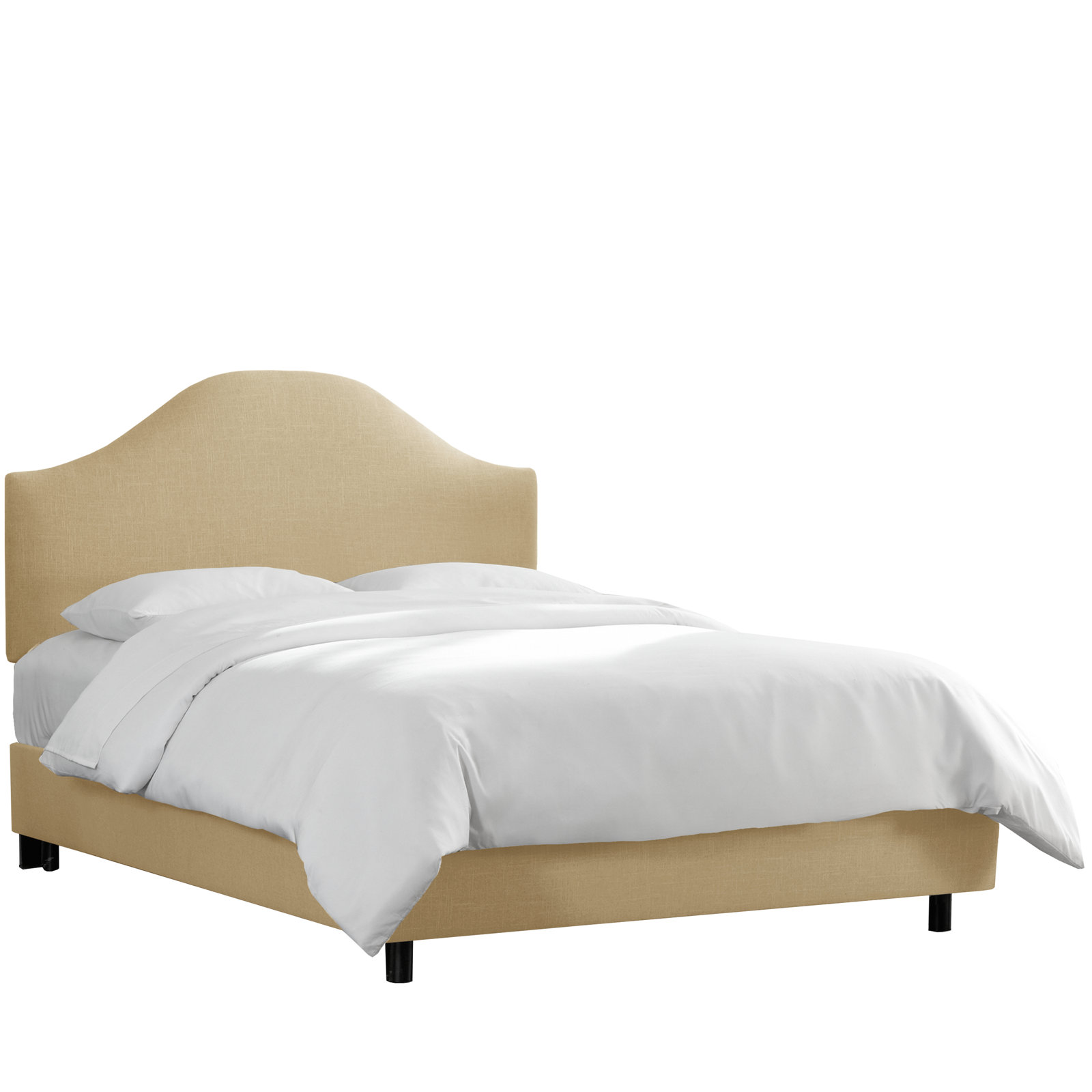 Morris Upholstered Standard Bed, Classic Sandstone Linen, Twin