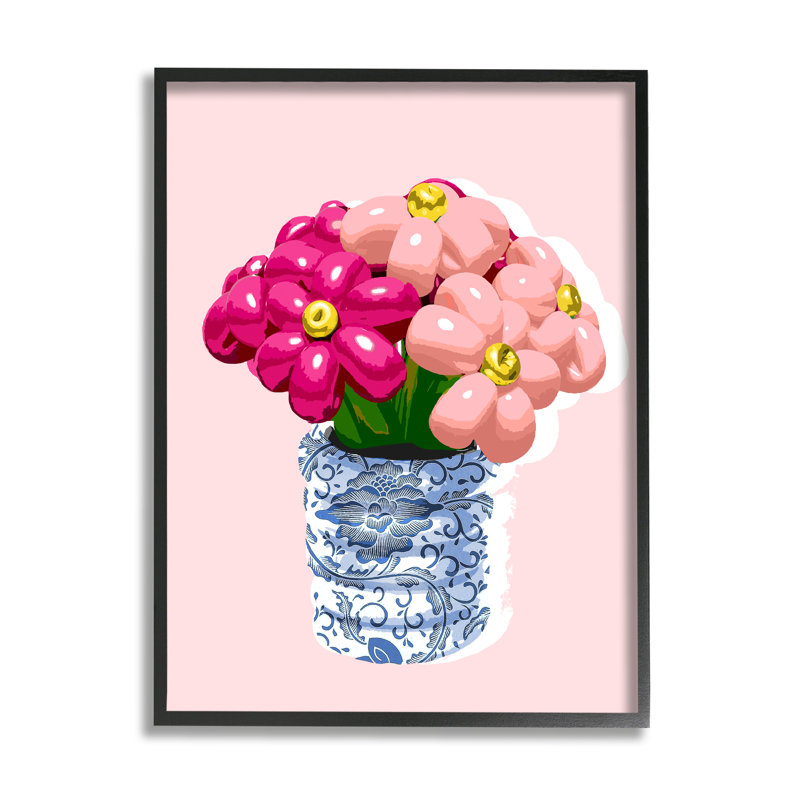 Bouquet de ballons dans un vase par Daphne Polselli, H 30 po x l 24 po x P 1,5 po, Giclée encadrée noir minuit