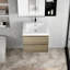 Meuble-lavabo suspendu gris cendré de 24 po avec lavabo en résine, fixé au mur, 2 tiroirs, structure robuste, tiroirs à ouverture silencieuse, fonctionnel et élégant, durable.