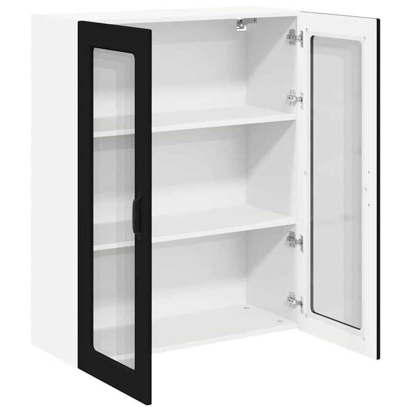 Vidaxl Kitchen Wall Cabinet Brown Oak 60 X 31 X 100 Cm Engineered Wood, Black, 100cm H x 80cm W x 31cm D