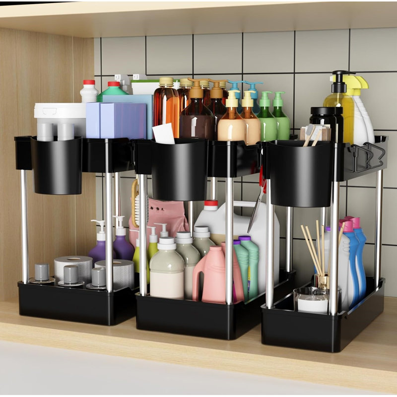 Plastic Under Sink Organiser, Black