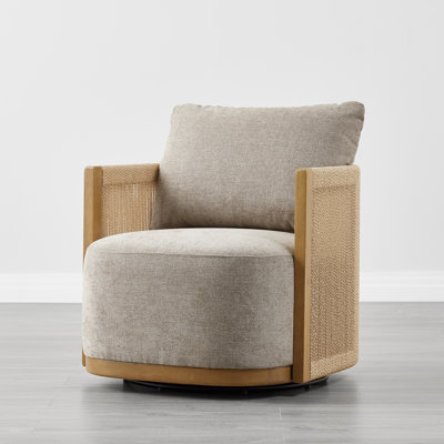 Boho Upholstered Swivel Armchair