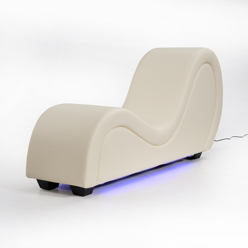 Faux Leather Chaise Lounge, White