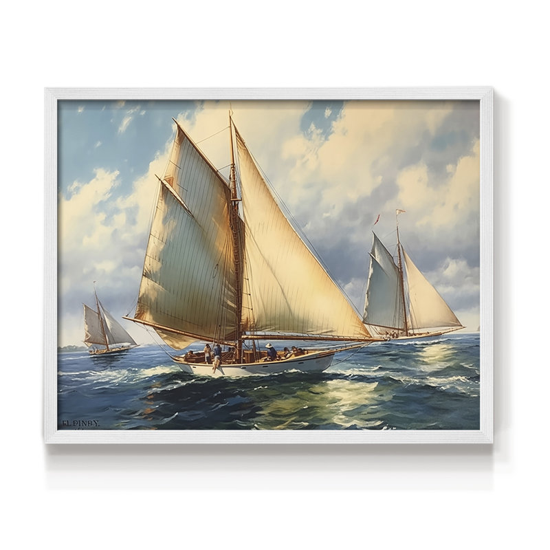 Série nautique-CCxxxi - impression encadrée - réarmable, 16" H x 20" W, Blanc