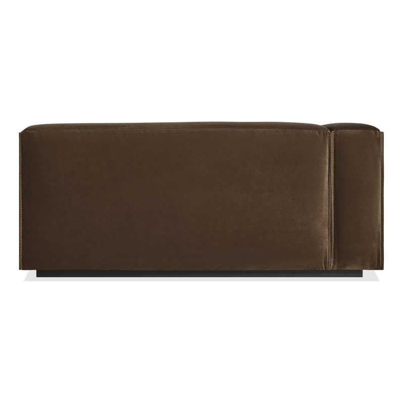 Cleon Chaise Lounge, Coffee Velvet, Left Hand Facing