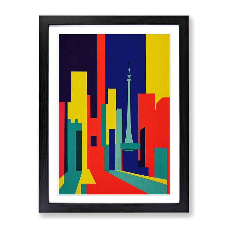 Unique Abstract Architecture No.6 Skyscraper - Single Picture Frame Print, 34cm H x 25cm W x 2cm D, Black Framed